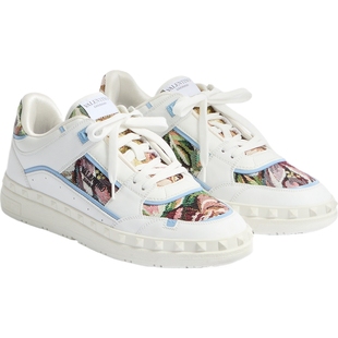 [季末优惠][礼物]华伦天奴VALENTINO男士 FREEDOTS 牛皮革运动鞋