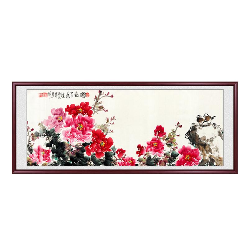 牡丹花国画客厅挂画办公室装饰画