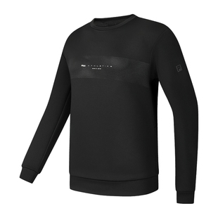 FILA 斐乐官方男子套头红色卫衣2025春新款健身运动基础长袖上衣