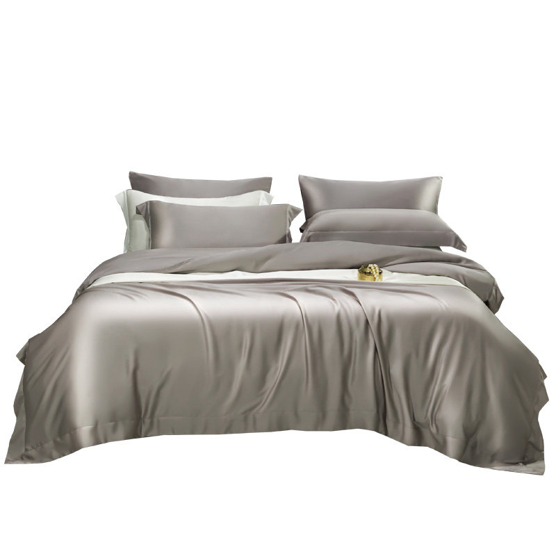 高端120支双面天丝四件套亲肤四季真丝纯色床笠蚕丝床上用品