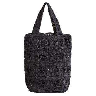 2025藤也家夏季新款休闲小众定制手工串珠蜡线棉麻编织水桶手提包