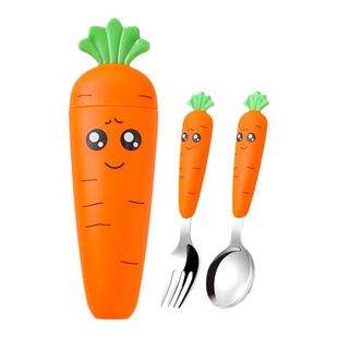 儿童叉勺宝宝勺子儿童学吃饭训练婴儿叉子餐具自主进食饭勺不锈钢