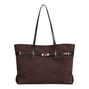 麂皮包包女款大容量单肩包腋下包简约百搭手提包上班通勤包托特包