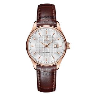瑞士依波路机械表女士复古系列镀玫瑰金表壳皮带小表盘商务腕表