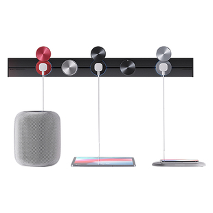 优必克滑盖轨道插座黑银灰明装餐边柜厨房明装暗装可移动滑动排插