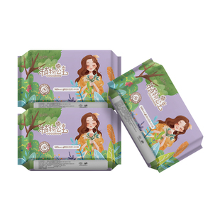 植物公主艾草益母草卫生巾官方旗舰店正品女士夜用360mm姨妈巾