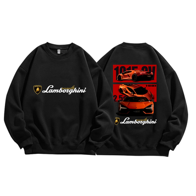 兰博基尼Revuelto超跑车改装文化纯棉圆领卫衣服男装宽松休闲重磅