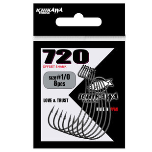 日本市川ICHIKAWA曲柄钩720MUSCLE宽腹超窄腹细条加强路亚软虫钩