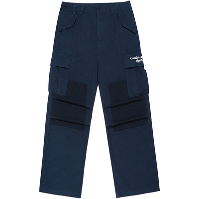 GUUKA撞色拼接多口袋收褶工装裤