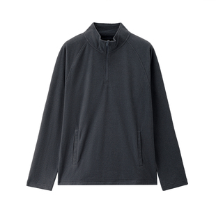 佐丹奴抓绒卫衣男装新款摇粒绒立领插肩袖半拉链套头上衣01025782