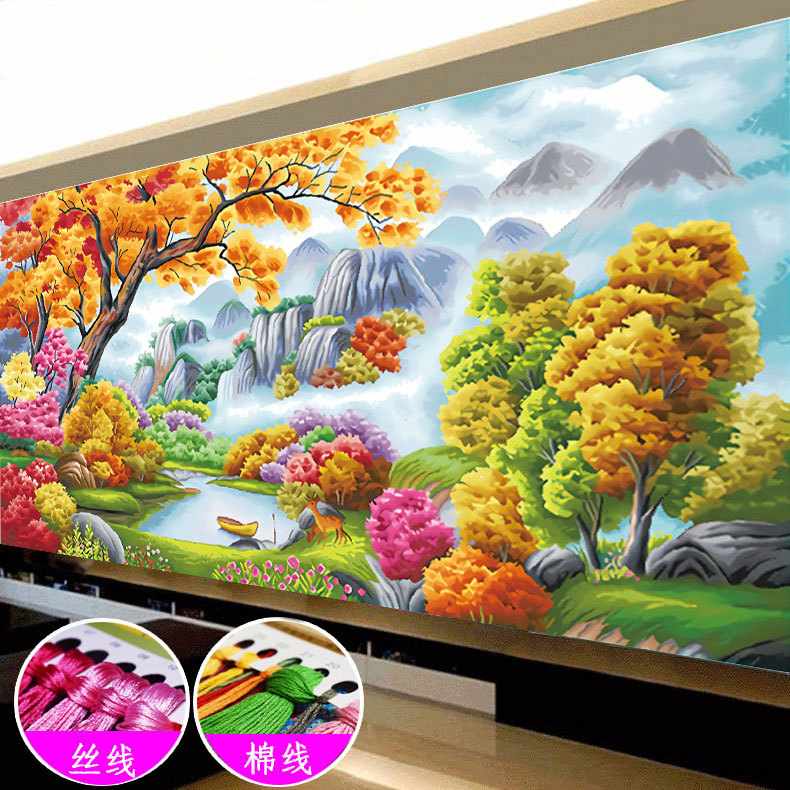 十字绣世外桃源2021新款客厅满手工中风景绣浪漫绣自己格线绣棉线