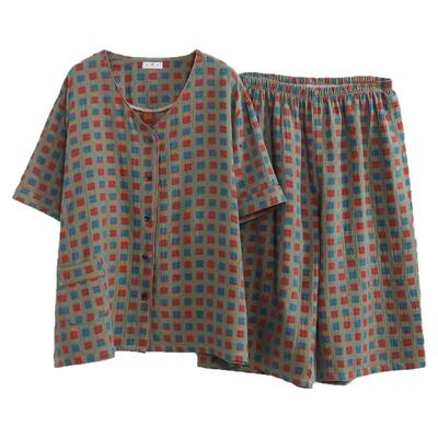 观昵胖mm夏季纱布薄款家居服