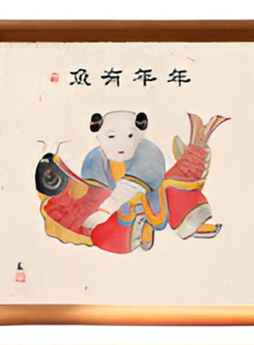 五牛实木古风花鸟复刻装饰画