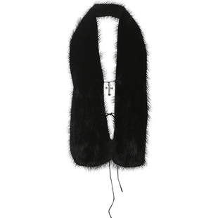 #Sisjuly#港式艳丽富豪小妈 毛茸茸系带裸背设计性感吊带背心女夏