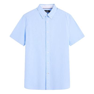 德国飞鹰男士短袖衬衫亚麻衬衣