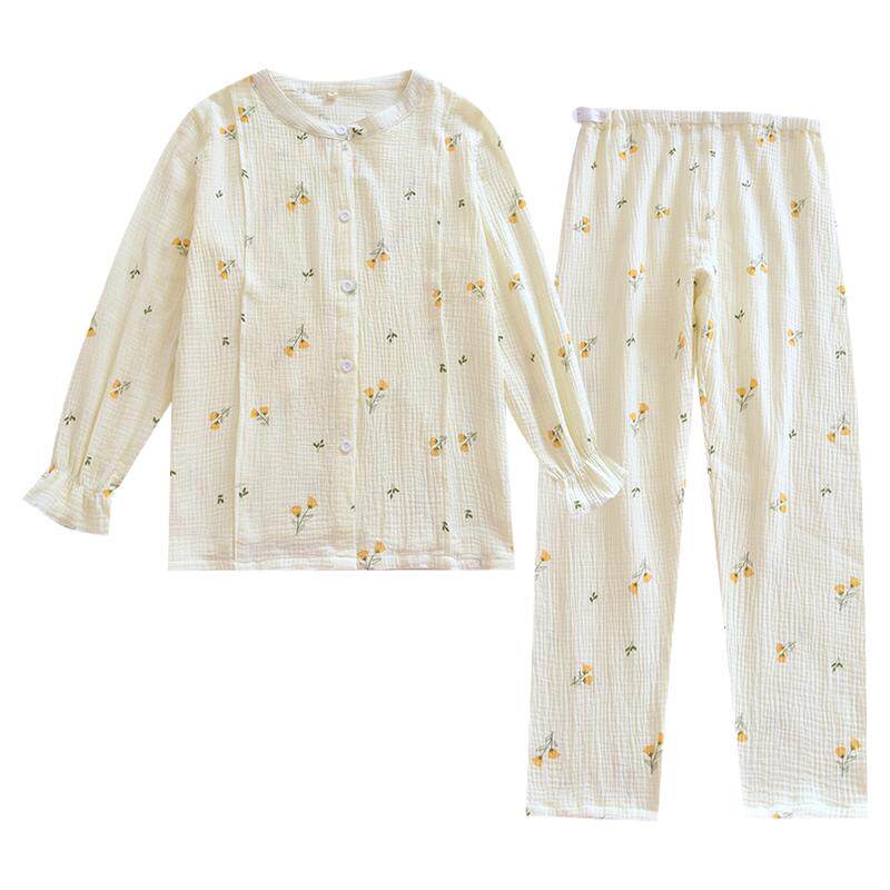 纯棉纱布月子服春夏6月份圆领哺乳衣孕妇睡衣产后喂奶大码家居服