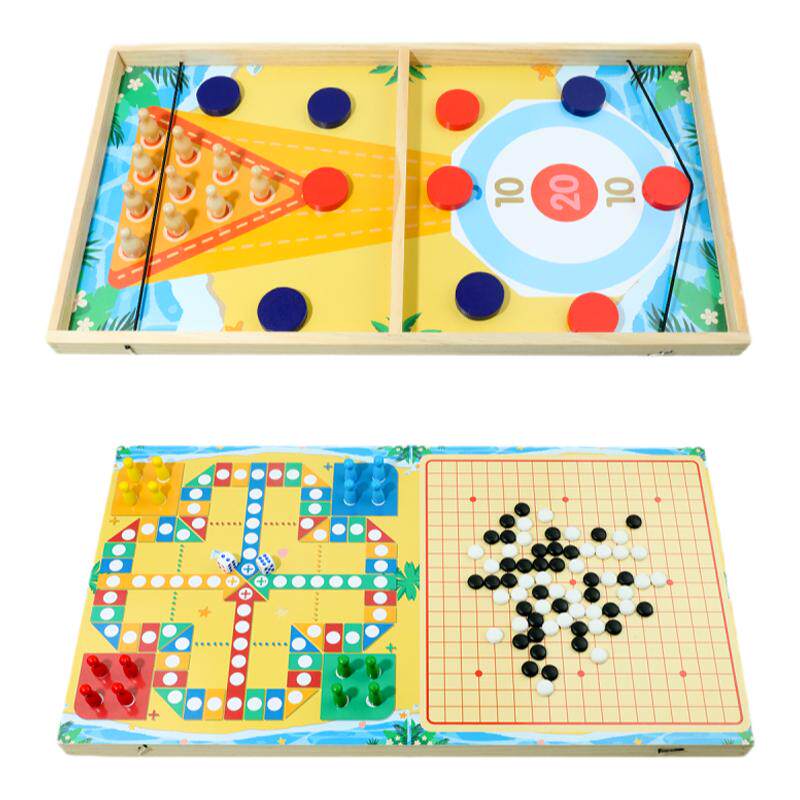 多合一棋盘木质弹弹棋加大加厚