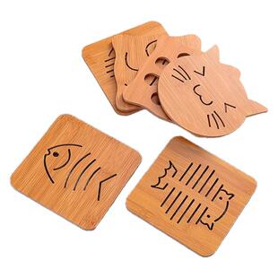 创意家用木质餐桌隔热垫防滑防油餐桌垫 防烫锅垫碗垫盘垫茶杯垫