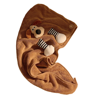 可爱立体小狗干发帽女生超强吸水速干包头发毛巾帽子加厚浴帽成人