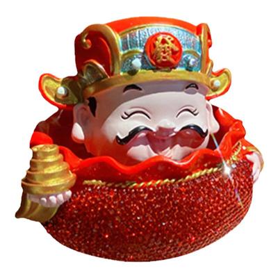 高级感镶钻财神爷汽车摆件