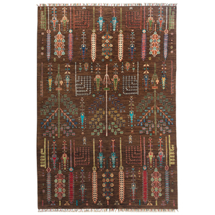 视觉味道阿富汗手工羊毛地毯客厅家用几何生命树图案复古现代美式