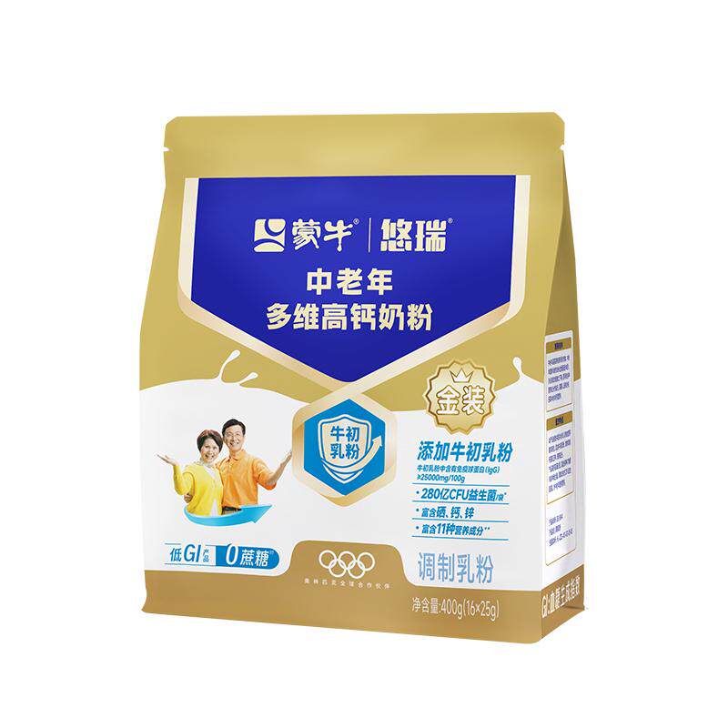 蒙牛金装高钙营养400g中老年奶粉
