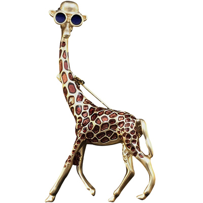 米小图俏皮可爱长颈鹿胸针