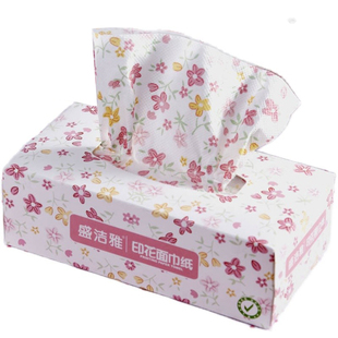 高档卫生纸盒装印花抽纸盒装抽纸纸巾餐巾纸花朵花瓣车用商用纸巾