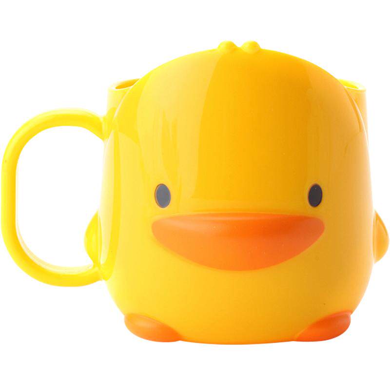 黄色小鸭可爱造型水杯刷牙杯子