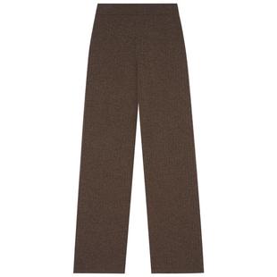 PSALTER诗篇休闲混纺保暖大坑条显高直筒针织女裤2025冬款