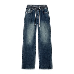 美式牛仔裤男生秋冬季新款潮流微喇加绒加厚休闲保暖长裤子男装士