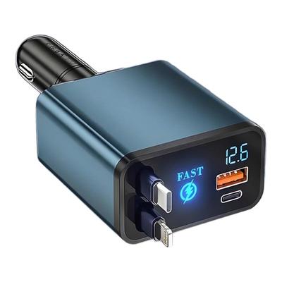 120W车载充电器超级快充适用华为苹果一拖二汽车专用转换插头车充