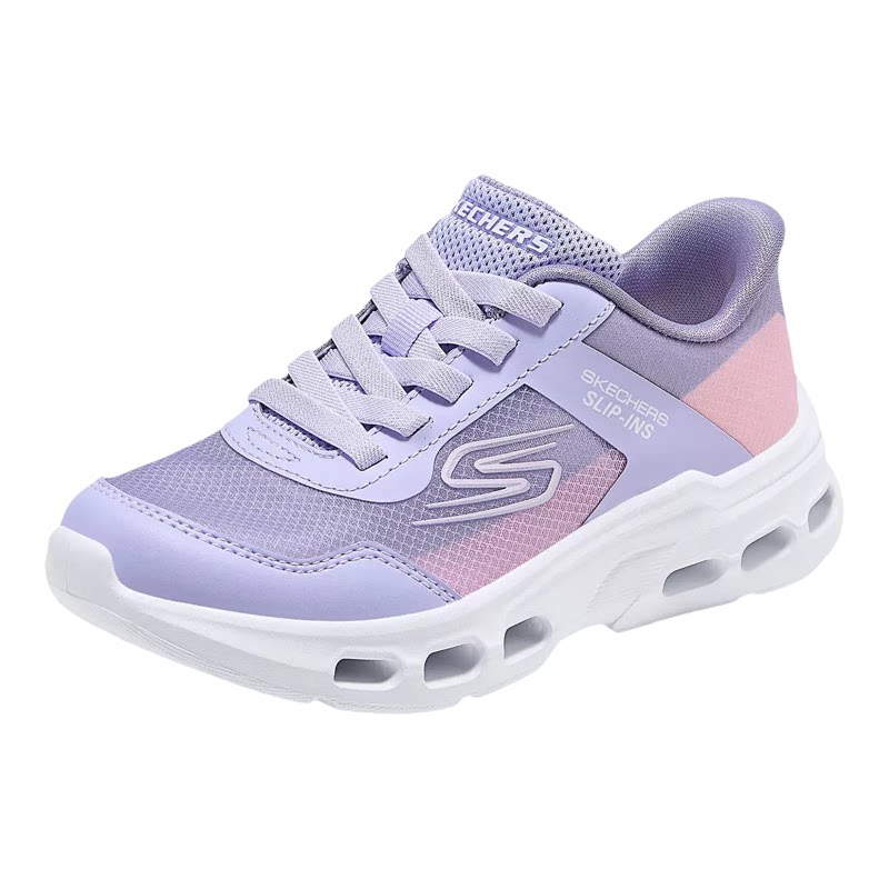 Skechers斯凯奇女童秋季云际体训鞋一脚蹬闪穿运动跑步鞋支撑缓震