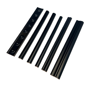 瓷砖腰线网红黑色欧姆线卫生间法式墙砖半圆装饰收边条半墙哑光