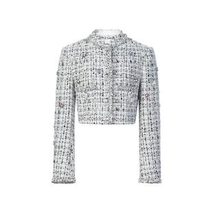 【卢昱晓、包上恩同款】lefame拉飞姆2026春季粗花呢短外套上衣女