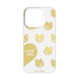 Sonia原创设计2周年系列双层图案情侣款手机壳适用于苹果iPhone15PM大孔全包防摔可爱猫咪法斗磨砂电镀金
