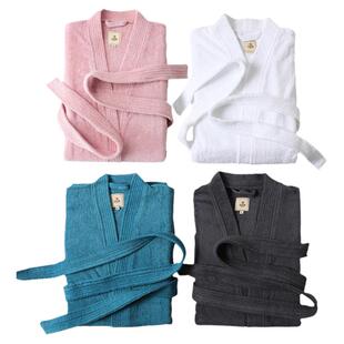 洁丽雅浴袍男女秋冬睡袍纯棉毛巾料吸水速干酒店加厚情侣新款浴衣