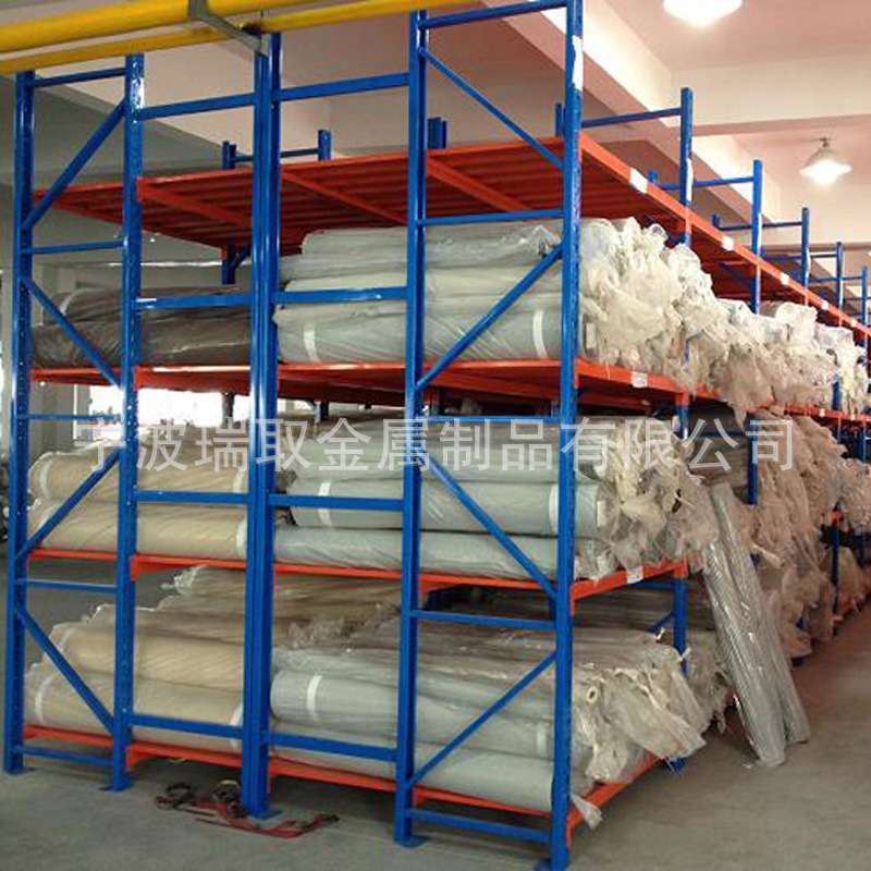 三立柱货架加厚钢材稳固承重仓储超市多层置物架大布匹库房收纳架