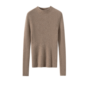 康赛妮~100纯山羊绒衫女半高领秋冬纯色修身针织打底衫毛衣内搭