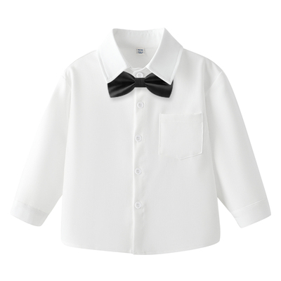 英伦四季白衬衫长袖儿童演出校服