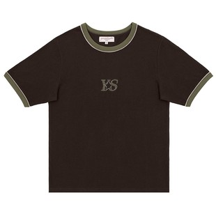 现货YARDSALE YSRINGER纯棉圆领刺绣logo短袖T恤情侣宽松英国滑板