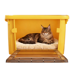 星优猫窝收纳箱超大容量加厚透明半封闭式免安装宠物整理储物柜