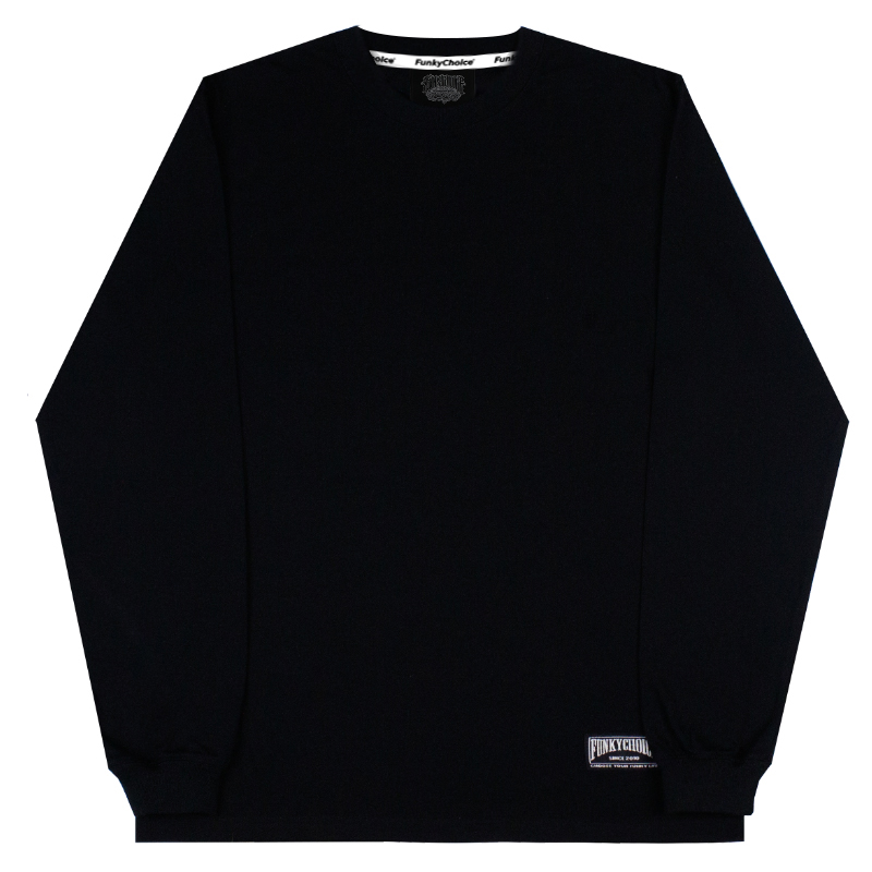 FunkyChoice阿美咔叽美式复古重磅纯色T恤男白色长袖打底衫小领口