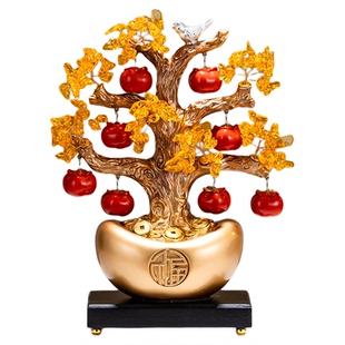 事事如意招财元宝发财树寓意好的摆件新中式玄关博古架酒柜装饰品