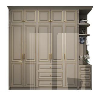 欧式整体衣柜定制北欧家用卧室组合衣橱现代简约六门实木轻奢衣柜