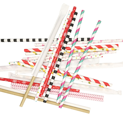 彩色一次性纸吸管环保弯头饮料