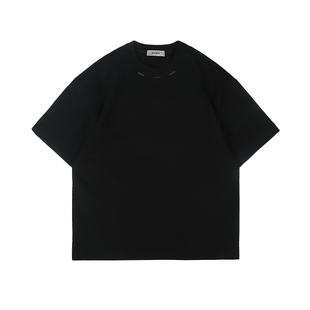 二十二号穿搭「手工钢标设计款」夏季短袖T恤高级感男宽松设计款