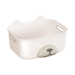 桌面收纳盒可爱杂物化妆品零食玩具整理筐长方形储物盒子置物箱子