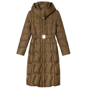 PSALTER诗篇柔软轻巧鹅绒无缝填充长款连帽羽绒服女冬款