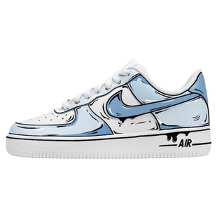 耐克球鞋定制Nike Air Force 1 Low动感二次元手绘结构墨线男板鞋
